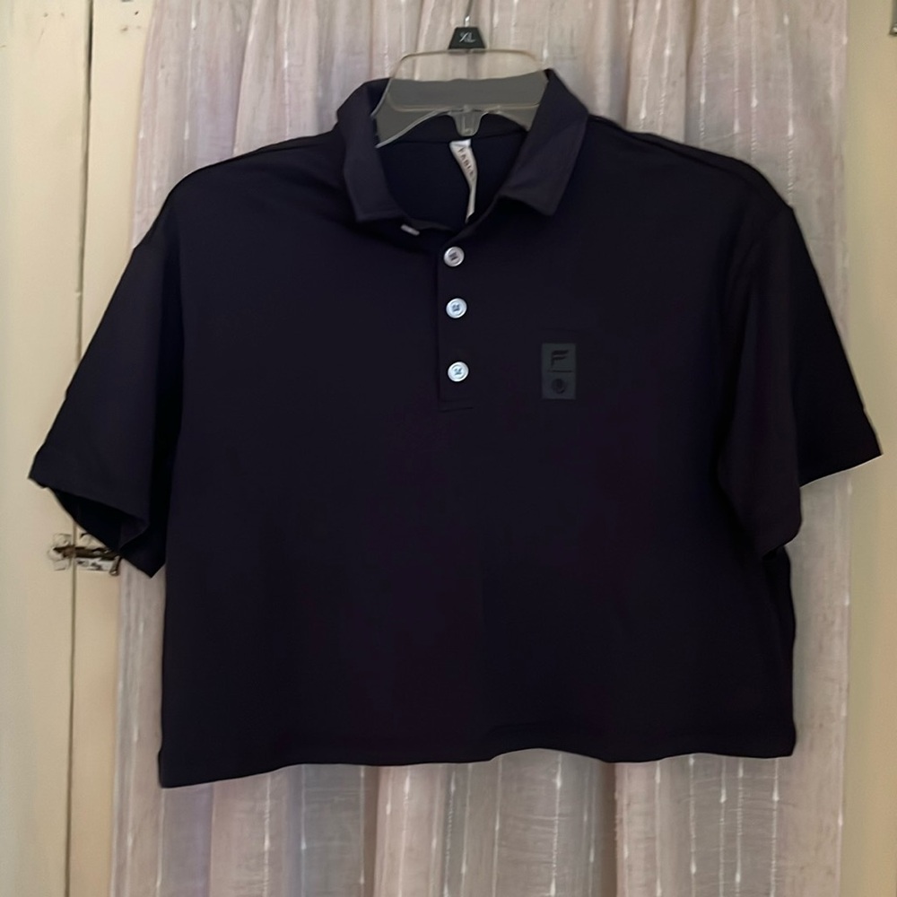 Fabletics, navy cropped golf tee S